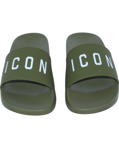 Dsquared2 Slippers mit Icon-Druck Grün | 3punkt5