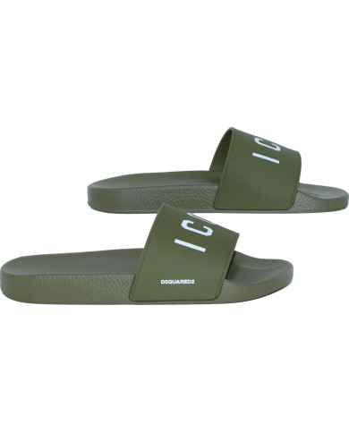Dsquared2 Slippers mit Icon-Druck Grün | 3punkt5