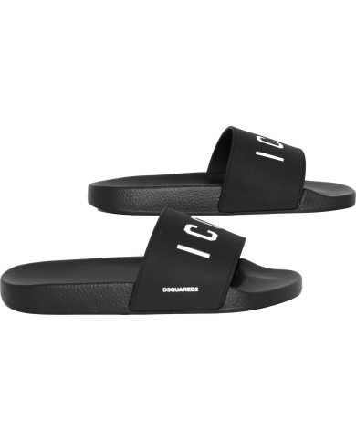Dsquared2 Slippers mit Icon-Druck Schwarz | 3punkt5
