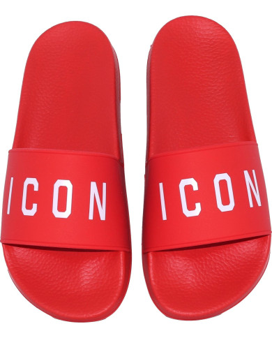 Dsquared2 Slippers mit Icon-Druck Rot | 3punkt5