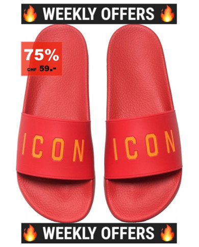 Dsquared2 Slippers mit Icon-Druck Rot | 3punkt5