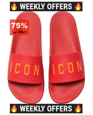 Dsquared2 Slippers mit Icon-Druck Rot | 3punkt5