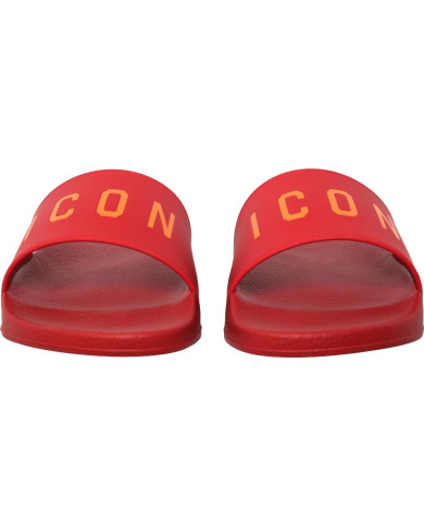 Dsquared2 Slippers mit Icon-Druck Rot | 3punkt5