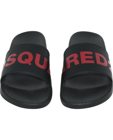 Dsquared2 Slippers Logo Schwarz Rot | 3punkt5