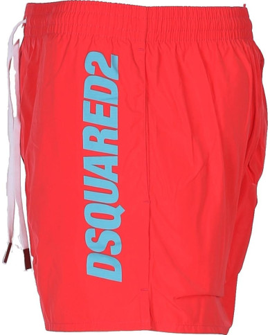 Dsquared2 Badeshorts Korallrot mit Logo | 3punkt5