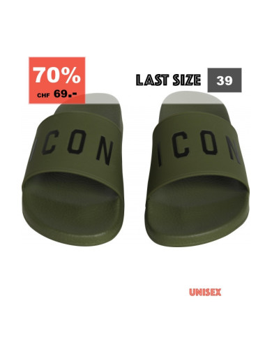 Dsquared2 Flat Sport Slipper Icon Grün | 3punkt5