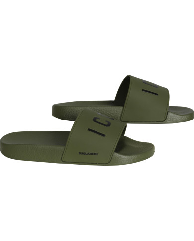 Dsquared2 Flat Sport Slipper Icon Grün | 3punkt5