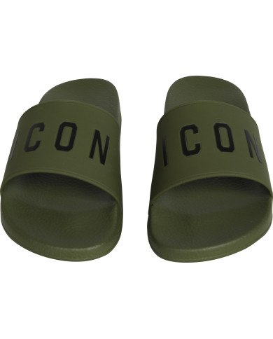 Dsquared2 Flat Sport Slipper Icon Grün | 3punkt5