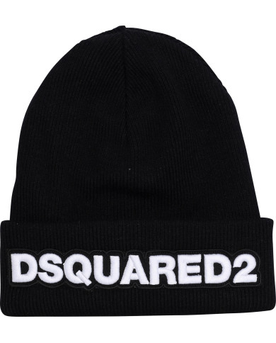 Dsquared2 Beanie Mütze Logo – Schwarz/Weiss | 3.5 Brands Store