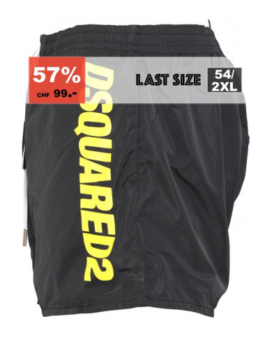 Dsquared2 Badeshorts Schwarz mit gelbem Logo | 3punkt5