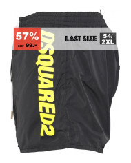 Dsquared2 Badeshorts Schwarz mit gelbem Logo | 3punkt5