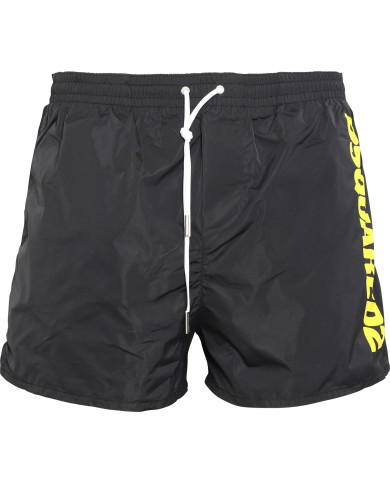 Dsquared2 Badeshorts Schwarz mit gelbem Logo | 3punkt5