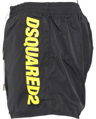 Dsquared2 Badeshorts Schwarz mit gelbem Logo | 3punkt5